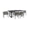 Armen Living Felicia Outdoor Patio 7-Piece Dining Table Set in Aluminum with Gray Rope and Cushions 840254333307 - alternate 1